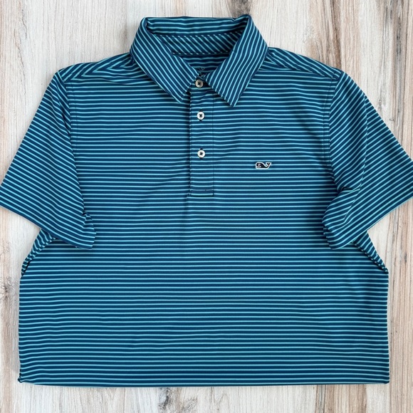 Boy's Vineyard Vines Sankaty Striped Performance Polo Size Large - Picture 2 of 8
